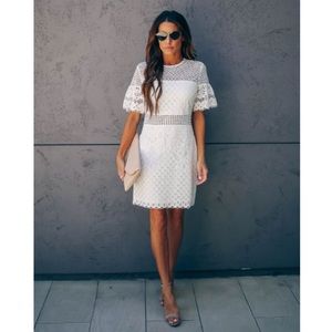 Vici Collection White Corsage Lace Dress